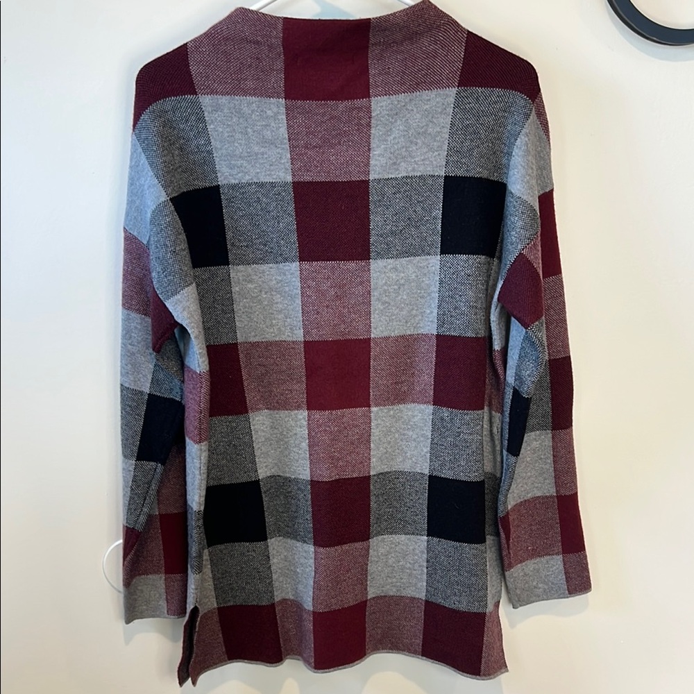 Tahari High Neck Sweater - Burgundy, Gray, Black - Picture 3 of 4